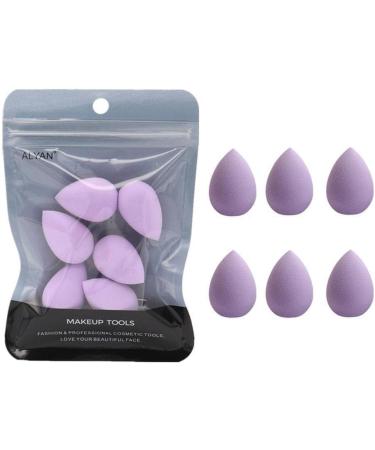 6Pcs Purple Mini Makeup Sponge Small Beauty Sponge Blender Set for Foundation Powder Concealer Highlight and Eye Shadow Fashion Processing