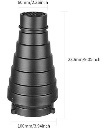 Aluminium Conical Studio Snoot Kit with Grid, Filters for Bowens Mount Flash Light - Buy Online on SooperMarket.com