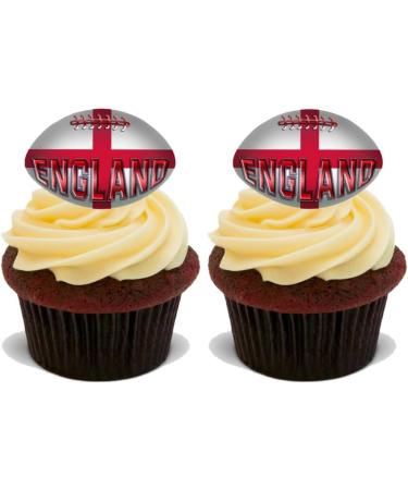 15x ENGLAND RUGBY BALLS Premium Edible Stand Up Rice Wafer Cake Toppers D1 BALL - Buy Online on SooperMarket.com