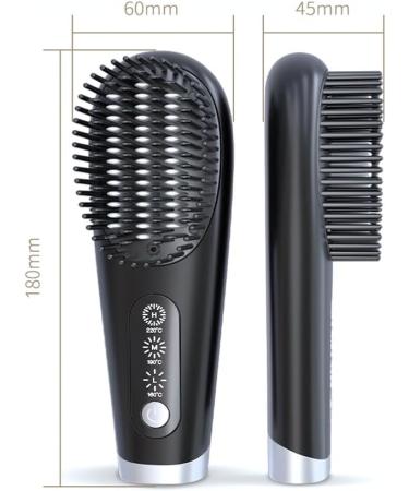 Mini Hair Straightener Brush - Wireless Straightening Brush with 3 Temperature Levels for Effortless Styling - Buy Online on SooperMarket.com