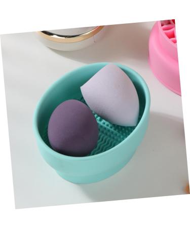 Mikinona Makeup Brush Cleaner Bowl Cleaner Bowl for Makeup Tools Brush Cleaning Pad Makeup Brush Storage Stand Silicone Cleaning Bowl Foldable Brush Make up Powder Puff Silica Gel - Buy Online on SooperMarket.com