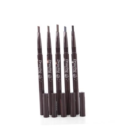 Mikinona 2 1 Eyebrow Pencil Brush Makeup Five Colors Eyebrow Brush 3d 1 count (Pack of 1) As Shown