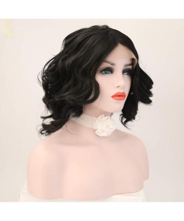 SHIYID Black Lace Front Wigs - Short Wavy Heat Resistant Synthetic Hair for Women | International Shipping - Buy Online on SooperMarket.com