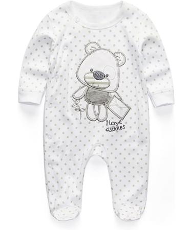 MAMIMAKA Baby Rompers Pajamas Cotton Jumpsuit Set - 3-6 Months (Three Pieces) - Buy Online on SooperMarket.com