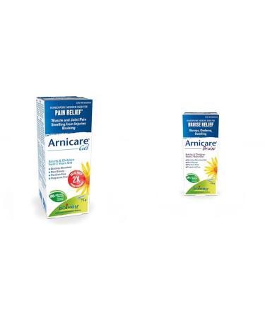 Boiron Arnicare Gel for relief of muscle and joint pain swelling and bruising. Natural health product 2x75g & Arnicare Bruise Swelling Bumps and Oedema Natural Sourced 45 Gram