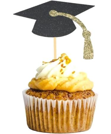 Knadgbft 48PCS 2023 Year Gold Graduation Cupcake Toppers 2023 Graduation Decorations Food Decor/Graduation Grad Cap Party/Mini Cake Decor Insert - Buy Online on SooperMarket.com
