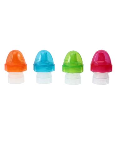 Kisangel 4Pcs Spill Proof Water Bottle Cover SoftSip Food Pouch Top Juice Soda Water Bottle Caps Beverage Bottle Lid for Kids Toddler Baby