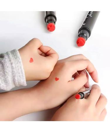 Go Ho 4 PCS Red and Black Liquid Eyeliner Stamp Pen - Waterproof Double-sided Seal Eyeliner Stencils for Long-Lasting, Smudge-Proof Cat Eye Look - Heart Star Moon Flower Design - 2 Red + 2 Black - Buy Online on SooperMarket.com