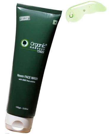 Organic Harvest Acne Control Mattifying Face Wash: Neem & Tulsi | Cleanser for Oily Skin | For Acne and Pimples | For men & women | 100% American Certified Organic | Sulphate & Paraben-free | 100g