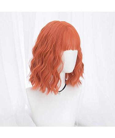BGHJUE Short Orange Wig - 35cm Full Straight Bob 80% Density Colored Frontal Wigs for Women - International Shipping Available - Buy Online on SooperMarket.com