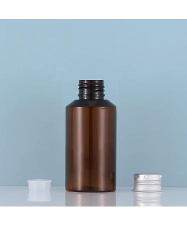 Tianzd 3-Piece 150ml Brown Plastic Bottles Set with Silver Screw Caps & Orifice Reducers - Essential Oil Make-Up Remover & Cosmetics Container with Funnel - International Shipping Available - Buy Online on SooperMarket.com