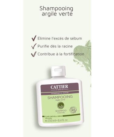 Cattier Oily Scalp Green Clay Shampoo 250ml - Purifying & Balancing Hair Care for Oily Scalps - Buy Internationally - Buy Online on SooperMarket.com