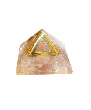 crystalmiracle Rose Quartz Orgonite 21 Mm Small Pyramid Crystal Healing Reiki Feng Shui Gift Love Energy Handcrafted
