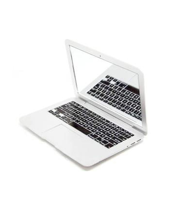 1pc Mini Laptop Style Mirror Small Mirror Mini Pocket Mirror Portable Compact Makeup Mirror Cosmetic Beauty Tool for Travel Use(White)