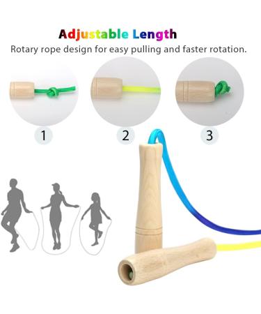 Adjustable 260 cm Skipping Rope for Kids - Wooden Handle Jump Rope for Boys & Girls - Perfect for Active Play - Buy Online on SooperMarket.com