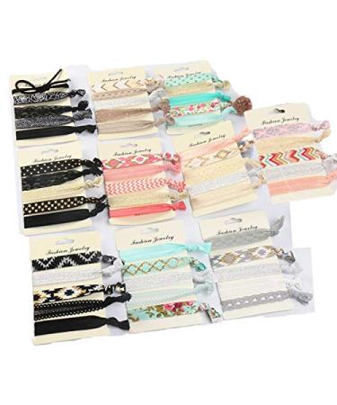 Yikimira 50 pieces elastic hair tie no wrinkles elastic band ponytail owner hair bands for girls women teens and children colored hair accessories one -way package package