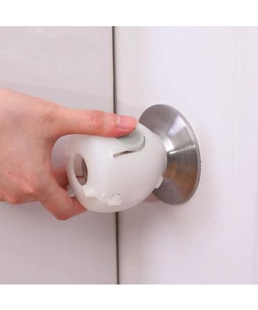 QT BABY Universal Fit Door Knob Covers - Childproofing Safety Cover for Kids - Upgraded Design, Easy Grip, White, Round Shape - Pack of 8 - Buy Online on SooperMarket.com