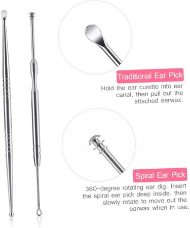 Stainless Steel Ear Spoon Set - 3pcs Ear Cleaner Kit for Ear Wax Removal - Buy Online on SooperMarket.com