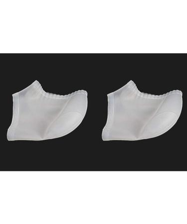 Milists Silicone Heel Protectors - Open Toe Slide-Resistant Socks for Cracked Heel Repair - Unisex Gel Sleeve - White - Buy Online on SooperMarket.com