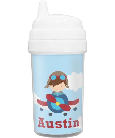 RNK Shops Airplane & Pilot Toddler Sippy Cup (Personalized)