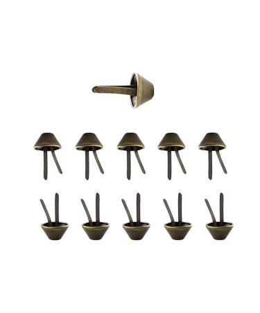 150 Pcs Paper Fasteners 10 x 18 mm Metal Plated Round Paper Mini Brads Fasteners Brass Plated Scrapbooking Brads for Art Crafting School Project Decorative (Bronze Flat Head)