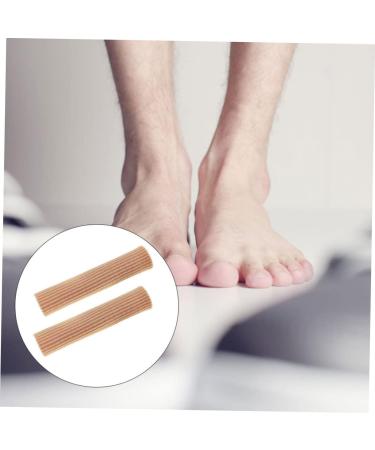 Healeved Gel Toe Separator & Thumb Protector Set - Elastic Wrap Bandages for Toe and Finger Support - Ribbed Sleeve Design - Flesh Color - 2pcs - Buy Online on SooperMarket.com