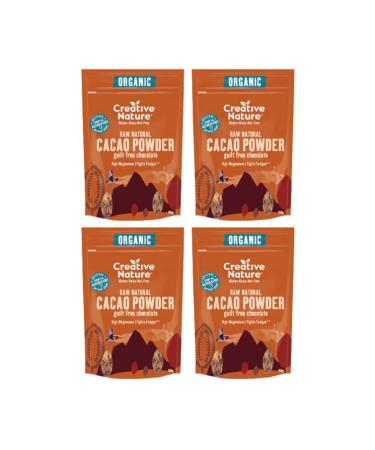 Cacao Powder 600g | Creative Nature Organic Cacao Powder | Vegan Chocolate Powder Alternative | Natural & Raw Cacao Powder | Gluten Free Dairy Free Nut Free | 4 x 150g