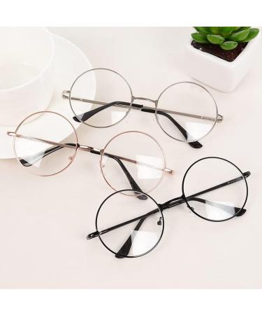 Spydge Retro Metal Frame Round Glasses - 3 Pair Set for Men | Stylish Decorative Eyewear - Buy Online on SooperMarket.com