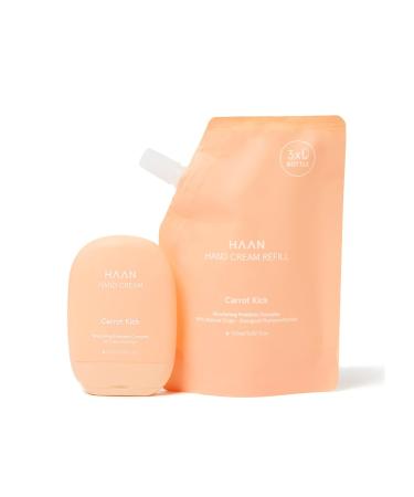 HAAN Moisturising Hand Cream 50ml + Refill 150 ml - Refillable - Unique Fragrances - 96% natural ingredients - Carrot Kick