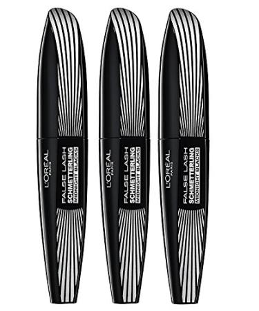 L'Or al Paris False Lash Butterfly Midnight Blacks Mascara black - mascara for maximum eyelashed eyelashes - 3 pack (3 x 7 ml)