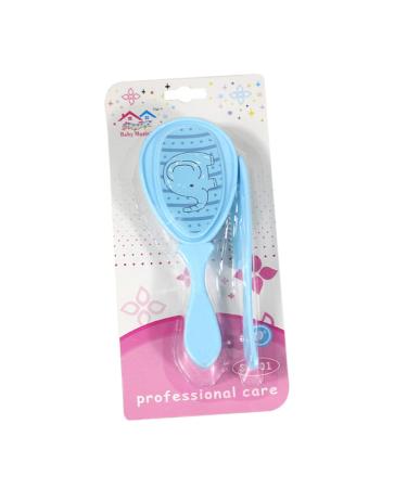 Newborn Baby Hair Brush & Comb Set - Soft Infant Scalp Massage Brushes in Blue - Size 1 - Buy Online on SooperMarket.com