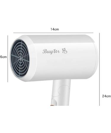 Buyter Blue-Ray Folding Compact Travel Blow Dryer Professional Salon Ionic Low Noise Hair Dryer 3 Heat Settings (White) - Buy Online on SooperMarket.com