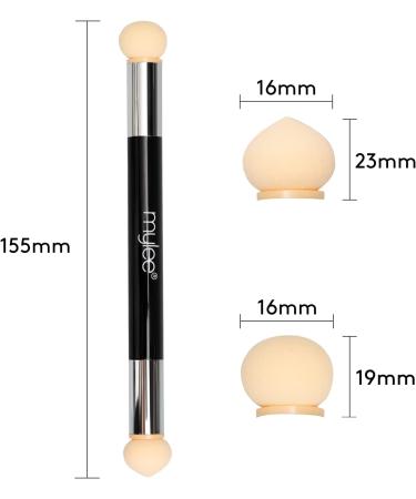Mylee Dual Ended Sponge Applicator Pen for DIY Nail Art - Portable Tool with Gradient Ombre Effect - Buffs Pigments, Glitters, and Flakes - 4 Replacement Heads - Vegan and Cruelty Free - Buy Online on SooperMarket.com