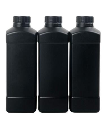 3 PCS Dark Room 1000CC Darkroom Chemical Developer Storage Bottles Plastic 1L Film Processing 1000ml Black Color