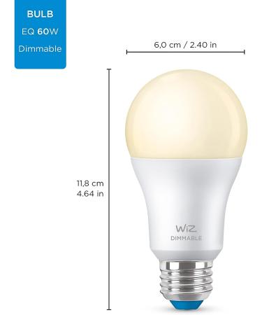 WiZ Smart WiFi Light Bulb 60W A19 Dimmable 2700K | Compatible with Alexa & Google Home | No Hub Required | Soft White (Dimmable Only) - 1 Pack - Buy Online on SooperMarket.com