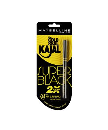 Maybelline New York New The Colossal Kajal - Super Black (2X Blacker) Waterproof 16Hours Intense Pencil