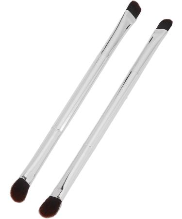 Makeup Concealer Brush Portable Double Ended Eyeshadow Brush Set 2pcs Silver Ergonomic for Home Travel - Buy Online on SooperMarket.com