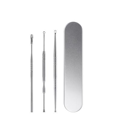 Ear Spoon 3pcs Ear Scoop Ear Cleaner Ear Cuffs Stainless Steel Ear Suit Ear Scoop Cleaner Ear Cleaning Kit Set Tool Earmuffs Silver Stainless Steel Wax Remover Ear Suit Ear Suit