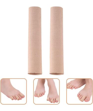 COHEALI Silicone Gel Toe Spacers and Protectors - 2Pcs Beige Finger Sleeves for Toe Blister Relief - Elastic Bandage for Anti-Wear Protection - 20X1.8CM - Buy Online on SooperMarket.com