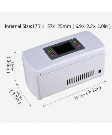Insulin Car Refrigerator Dual-use Medicine Refrigerator Insulin Charging Refrigerated Box 2-8 C Constant Temperature Large Capacity 207 * 94 * 91MM White - Buy Online on SooperMarket.com