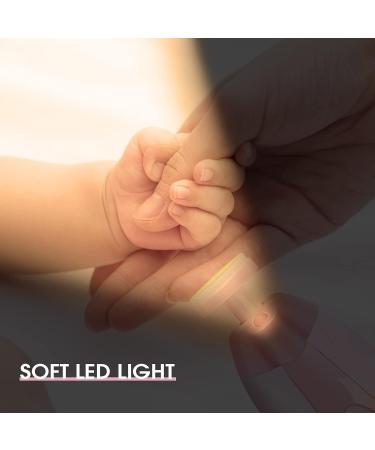 Electric Baby Nail File Trimmer with LED Light - Safe & Quiet Clipper for Newborns, Infants, Toddlers, and Women (Rose) - 6 Grinding Heads - Buy Online on SooperMarket.com