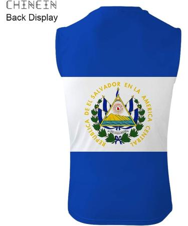 CHINEIN El Salvador Flag Tank Top for Men - Small White Jersey Casual Shirt - Buy Online on SooperMarket.com
