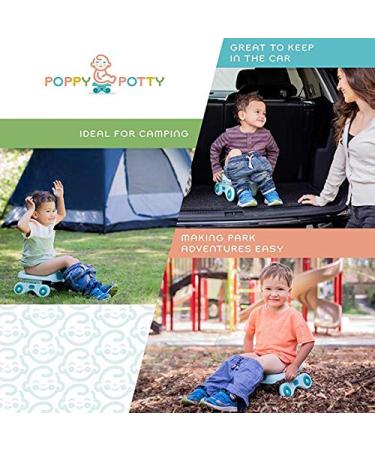 Portable Potty Training Seat for Toddler Kids - Foldable Travel Toilet with 20 Nature Kind Liners and Carry Bag - Up to 110lbs - Teal - Buy Online on SooperMarket.com