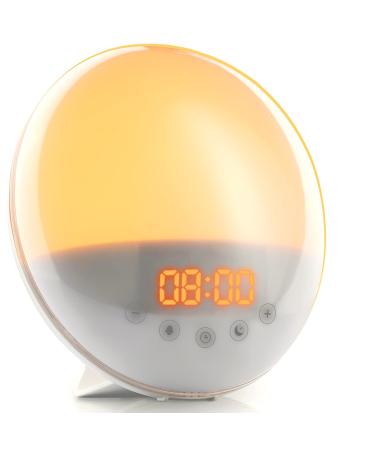 Light alarm clock-daylight alarm for awakening in the light-light awakening with a black-night and white noise mode-sun light simulation twilight simulator Nouvelle G n ration