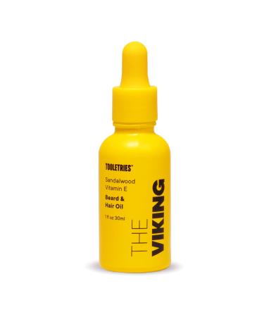 Tooletries - The Viking - Scented Beard & Hair Oil for Men with Sandalwood & Vitamin E - Conditions and Hydrates for Smooth Feel Prevents Dandruff - Made in Australia - 1fl oz