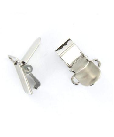 AMOYER 20pcs Braces Clips Hanger Hook 20mm Silver Color Safe Baby Pacifier Clips