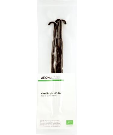 Grade 1 Madagascar Organic Vanilla Bourbon Pods - Aroma Labs French Brand - 3 Pack (15-18 cm) - Gourmet Black, AB Certified - Buy Online on SooperMarket.com
