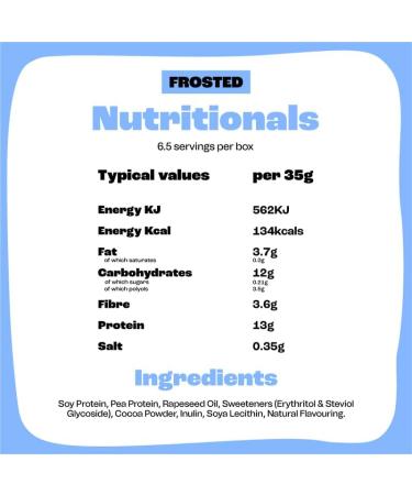 Surreal Frosted - High Protein Cereal 6 Pack - Low Sugar- Healthy Plant Based Cereal - High in Fibre - Low Carb - Gluten Free - Vegan - 13g of Protein 0g of Sugar - 240g per Box - Buy Online on SooperMarket.com