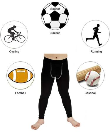 Lanbaosi Youth Boys Compression Leggings - Black Athletic Pants for Football & Workouts - Buy Online on SooperMarket.com
