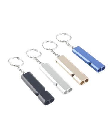 CRLLDPM 4 pieces of trill pipe signal pipe triller whistle according to emergency trill whistles metal emergency pipe with keychain referee outdoor emergency survival pipe
